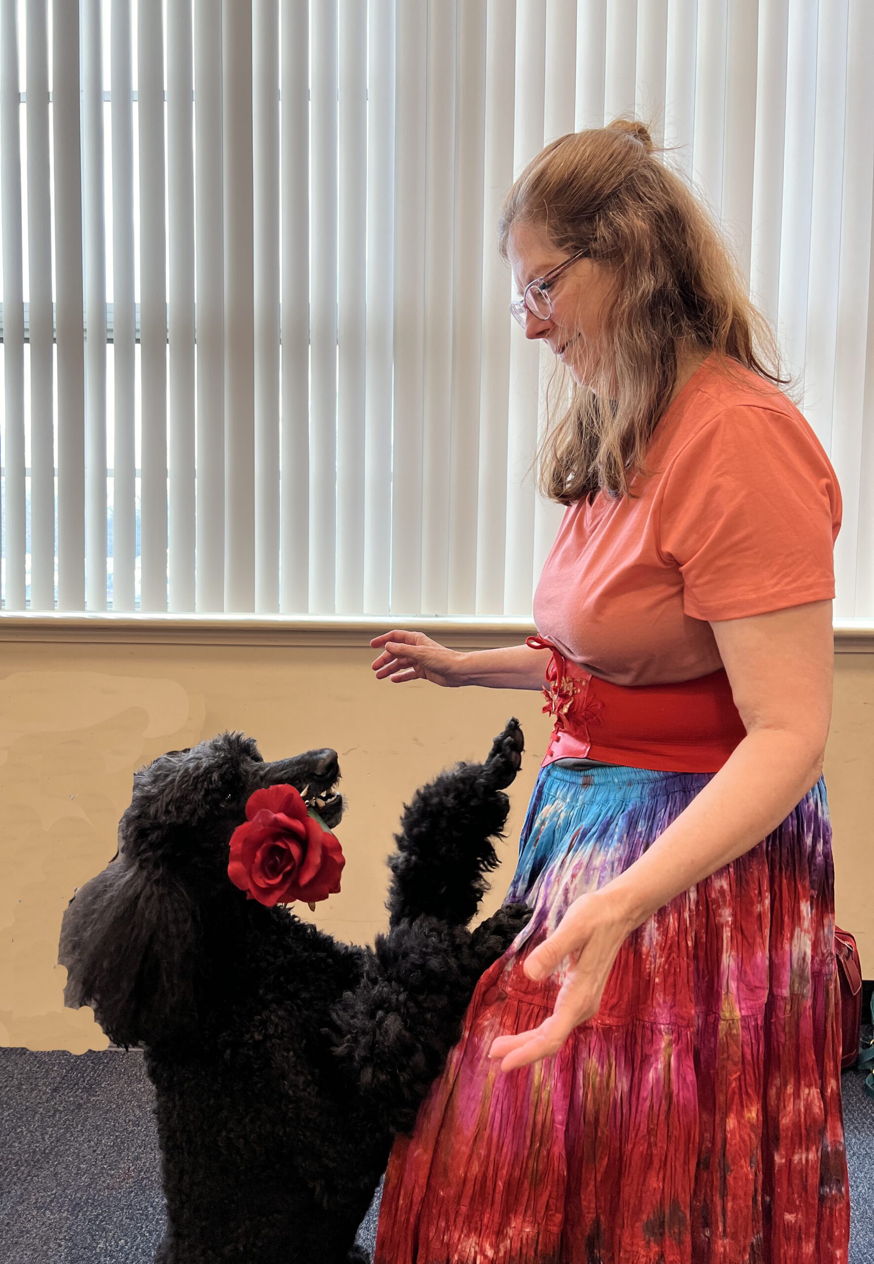 Lynn Franklin and standard poodle Dash